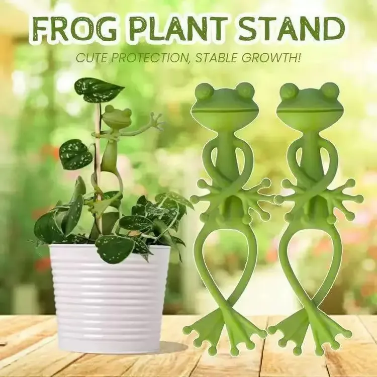 青蛙植物架植物固定架卡扣创意动物玩偶花盆挂架装饰菜园爬藤架子