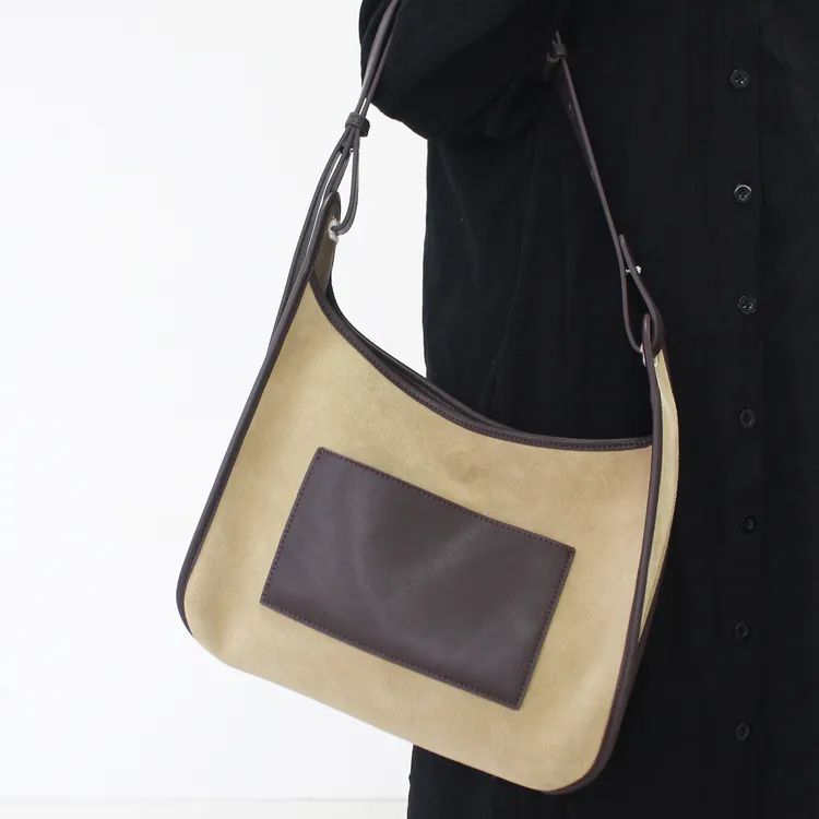 秋冬磨砂牛皮hobo包单肩托特包斜挎包休闲慵懒风小众百搭时尚