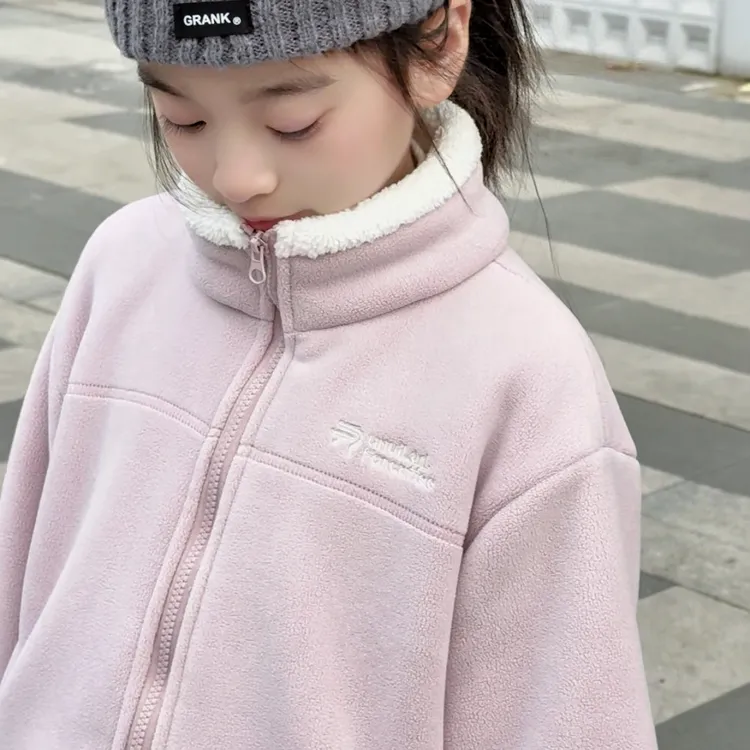 【现货】儿童加绒外套秋冬季2025新款网红洋气女童棉服上衣加厚冬装