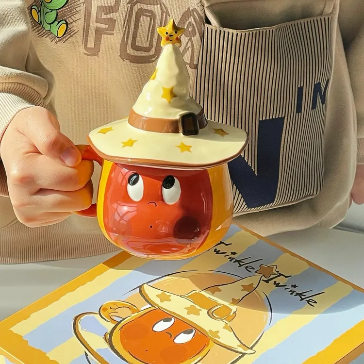 星星人联名魔法帽陶瓷马克杯咖啡杯子可爱水杯生日礼物情侣杯子控