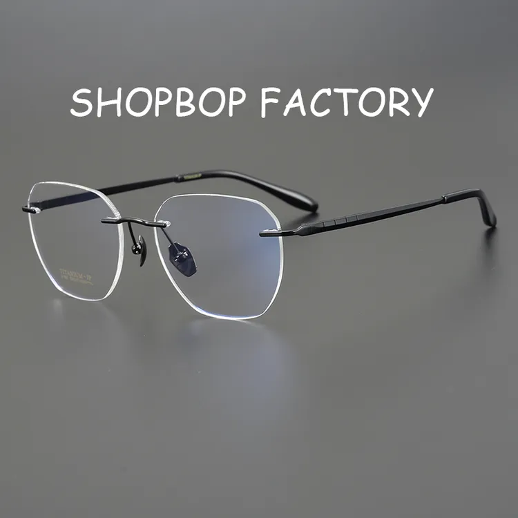 SHOPBOP无框纯钛超轻眼镜商务可配近视变色高档简约成功人士