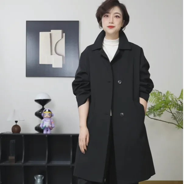 【U.M】巴恩翻领高棉气质风衣