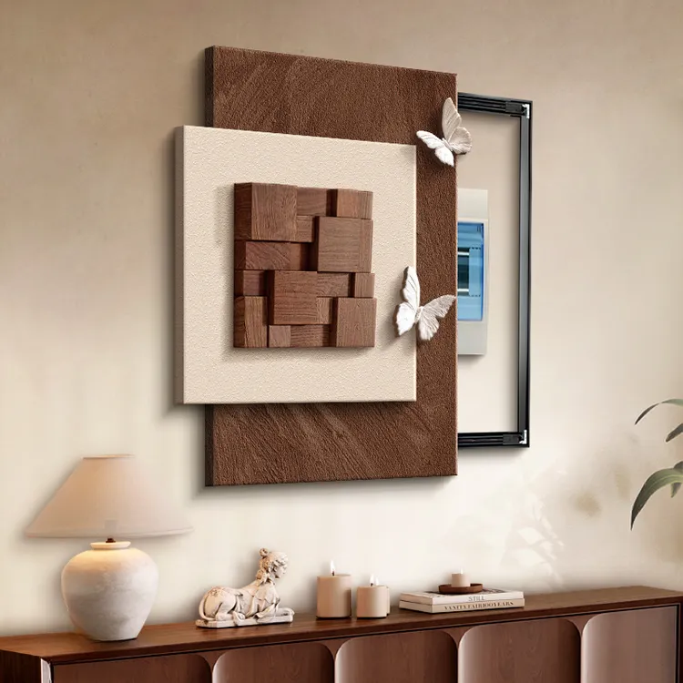 中古风电表箱装饰画竖版3d立体配电箱挂画2025新款遮挡面板墙壁画