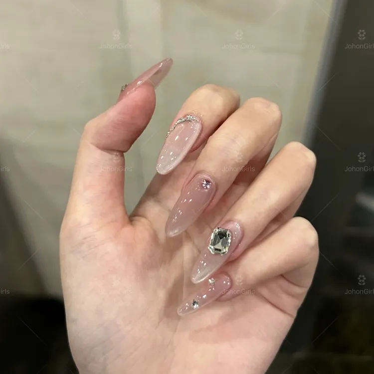 JohonGirls'/琴岛小嫚【冰霉粉梦】秋冬显白猫眼美甲高级手工穿戴甲