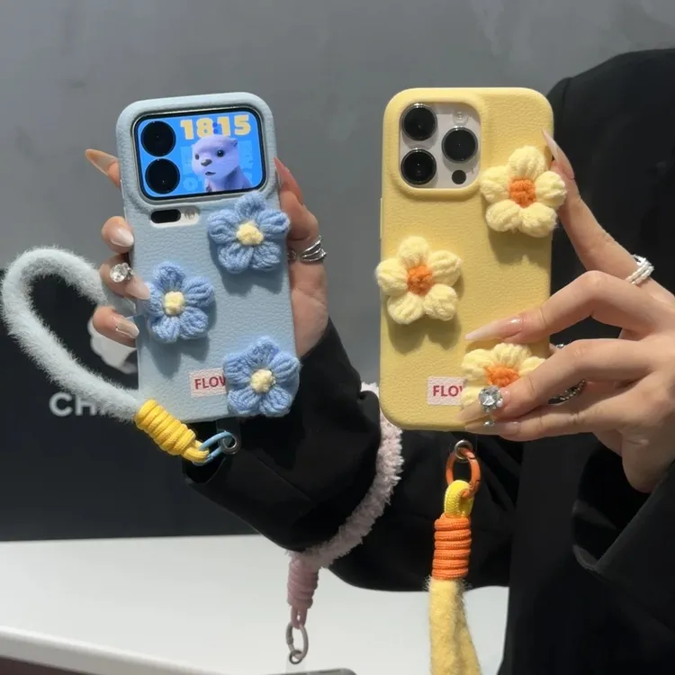 英文花朵适用苹果17/16Promax手机壳华为/OPPO小米17VIVO秋冬女壳