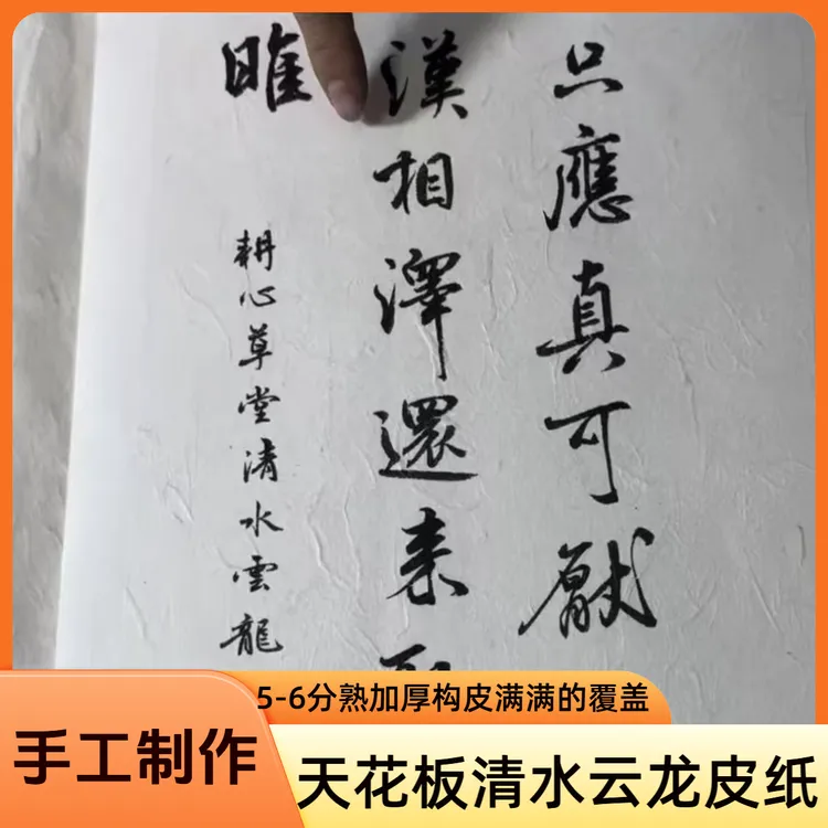 纯手工安徽泾县四尺六尺纯构皮清水云龙皮纸专业书法用品