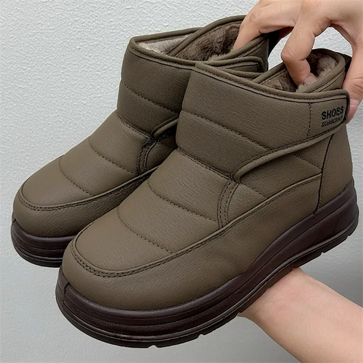 新款雪地靴女鞋棉鞋加绒特厚妈妈鞋毛毛鞋防水保暖厚底高帮休闲鞋