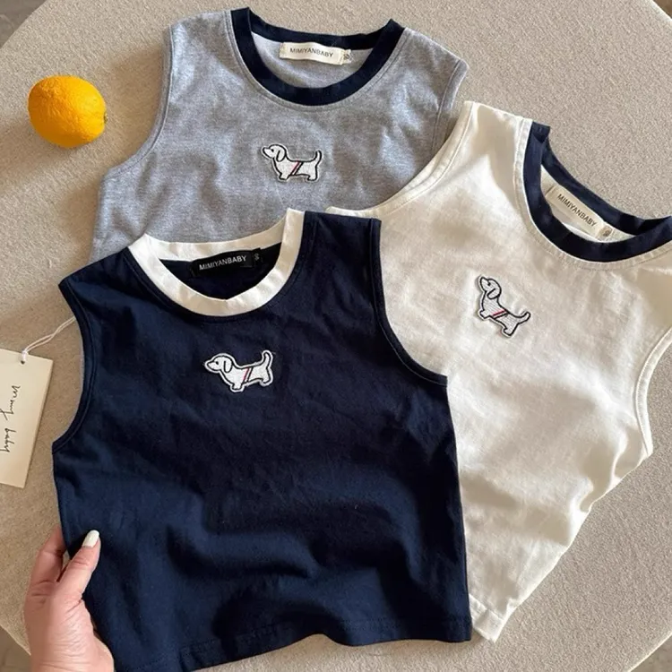 儿童背心男童夏季新款小童无袖T恤透气潮宝宝工字背心女宝薄款潮