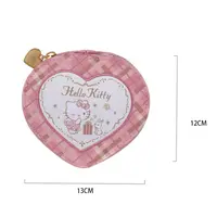 三丽鸥家族复古格纹系列爱心收纳包（粉色）-Hello Kitty款