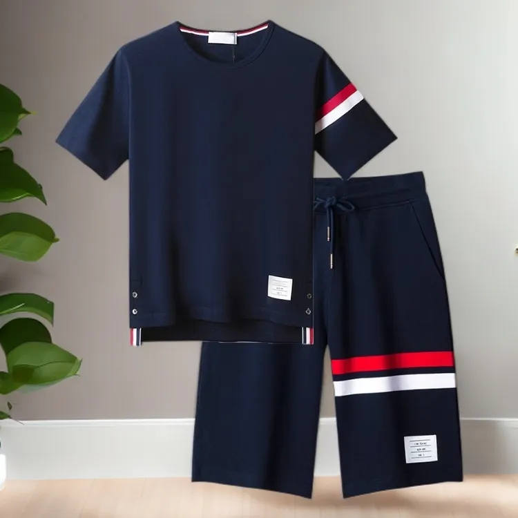 吉伦略索夏季短袖短裤套装男女情侣装时尚宽松潮流运动休闲两件套