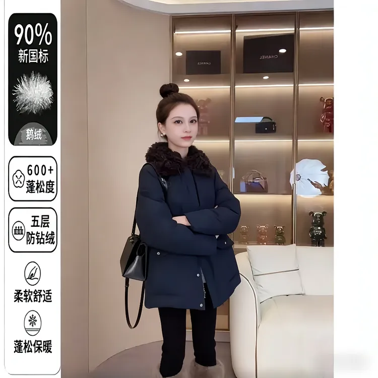 90鹅绒服“洛蒙街区”蓬松保暖派克服冬季百搭贵气显瘦羽绒服外套