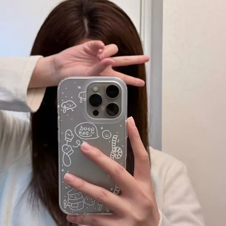 围巾雪人适用苹果17手机壳13/14ProMax卡通iPhone16/INS风17P