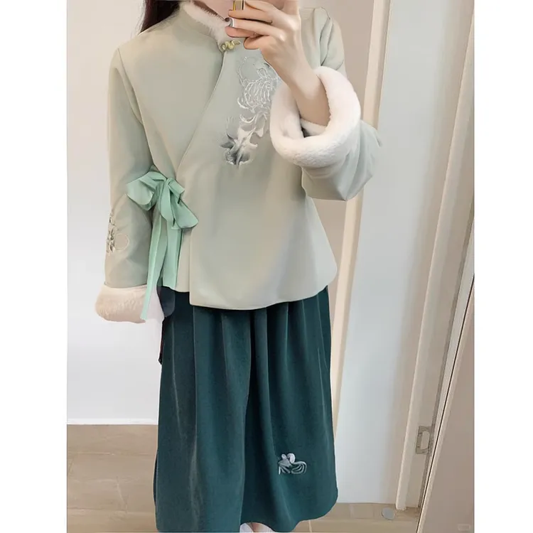 2025年春季文艺复古唐装汉服中国风过年古装日常可穿加厚禅意套装
