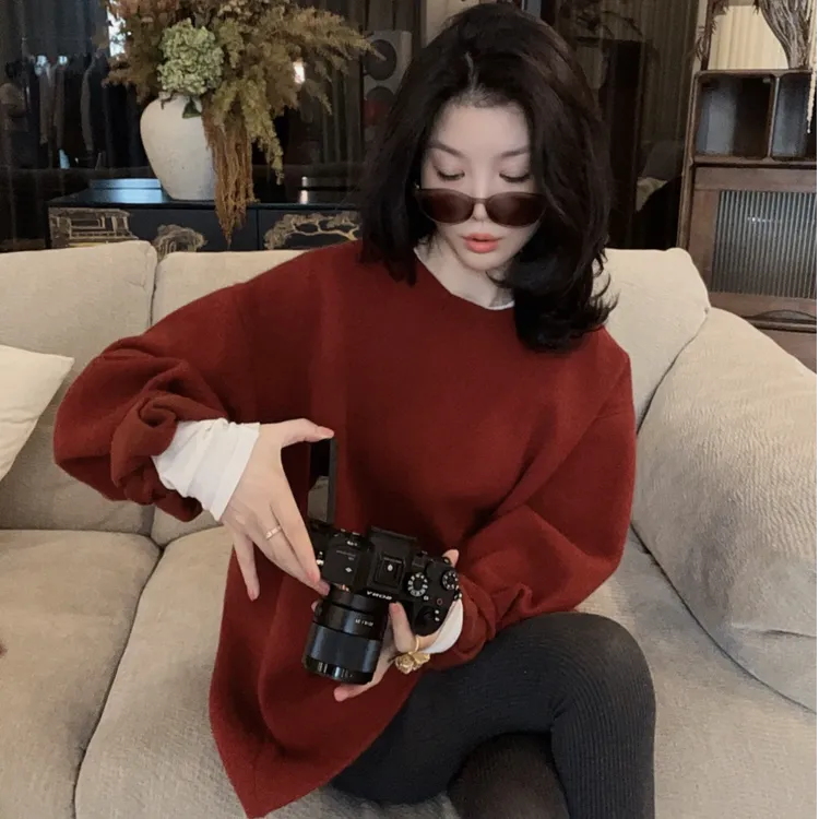 【悦悦专属】设计感后背国风盘扣套头针织衫Y1078