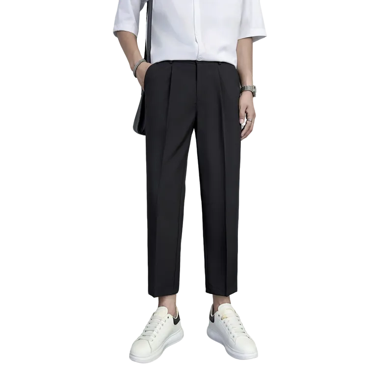 常规款垂感小西裤男士春夏季宽松西装裤高级感显高阔腿垂顺休闲裤