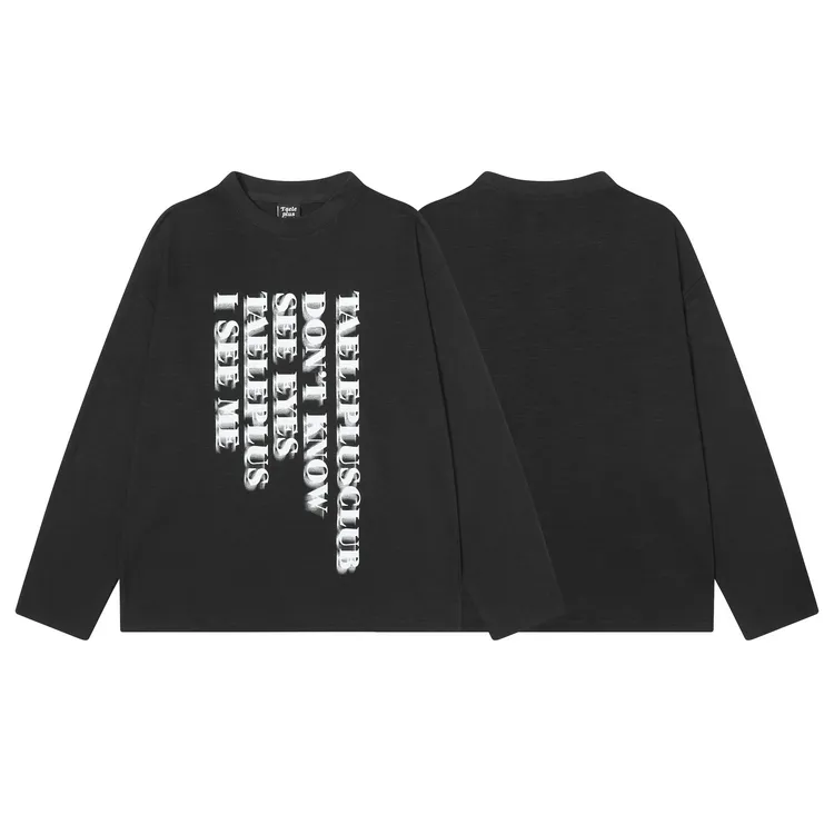 孟德斯鸠事务所 美式街头百搭个性趣味模糊字母竹节长袖T恤
