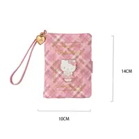 三丽鸥家族复古格纹系列多功能收纳包（粉色）-Hello Kitty款