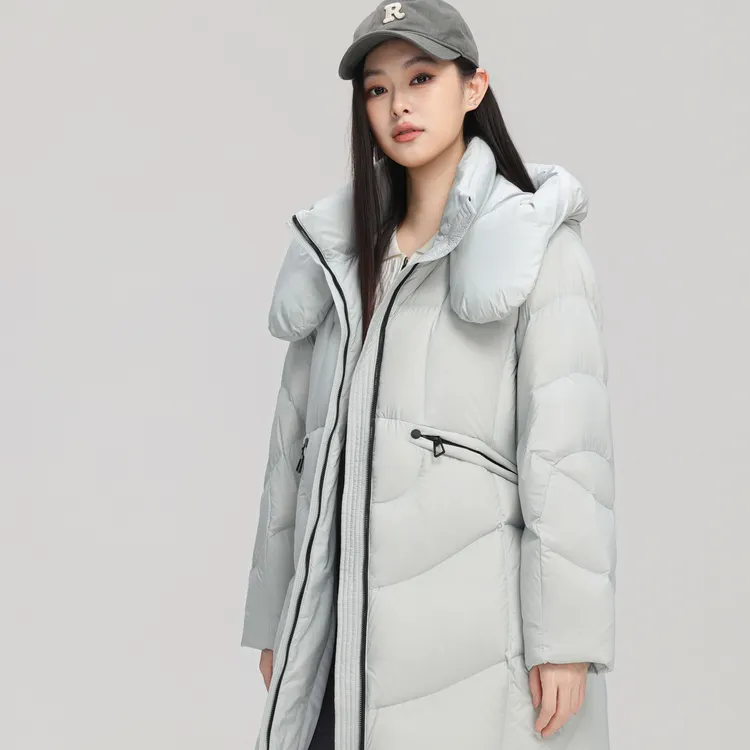 combo/康博2025新款冬季时尚中长款可拆斗篷羽绒外套保暖KB6867