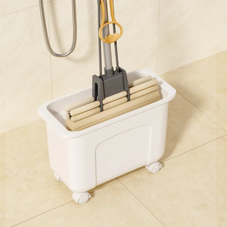长方形拖把桶家用带轮子可移动置物架海绵拖把专用加厚带盖沥水桶