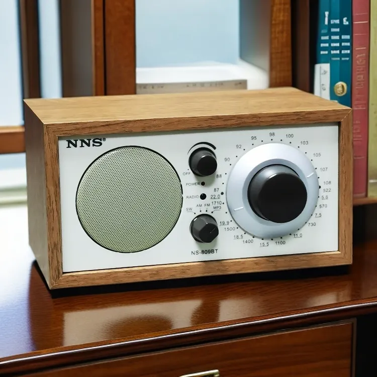 出日韩复古台式收音机老人调频中波短波充电蓝牙音箱插卡音响