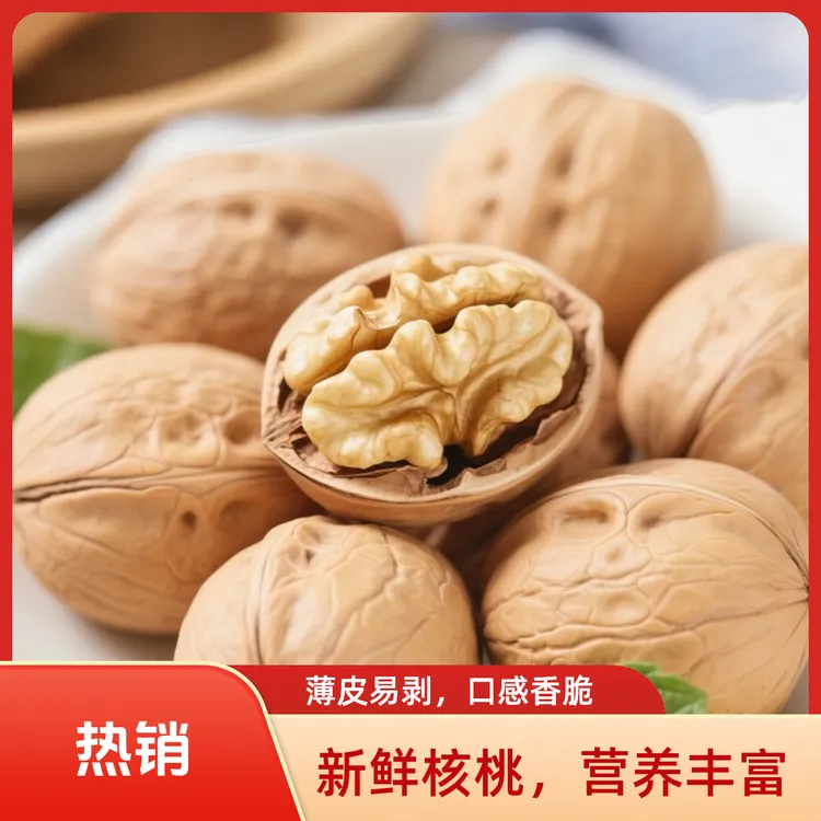 新疆阿克苏薄皮三三核桃手捏即开薄皮饱满美味坚果