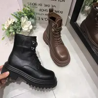 2024秋季新款厚底马丁靴街拍拉链女短靴欧版时装靴16E10