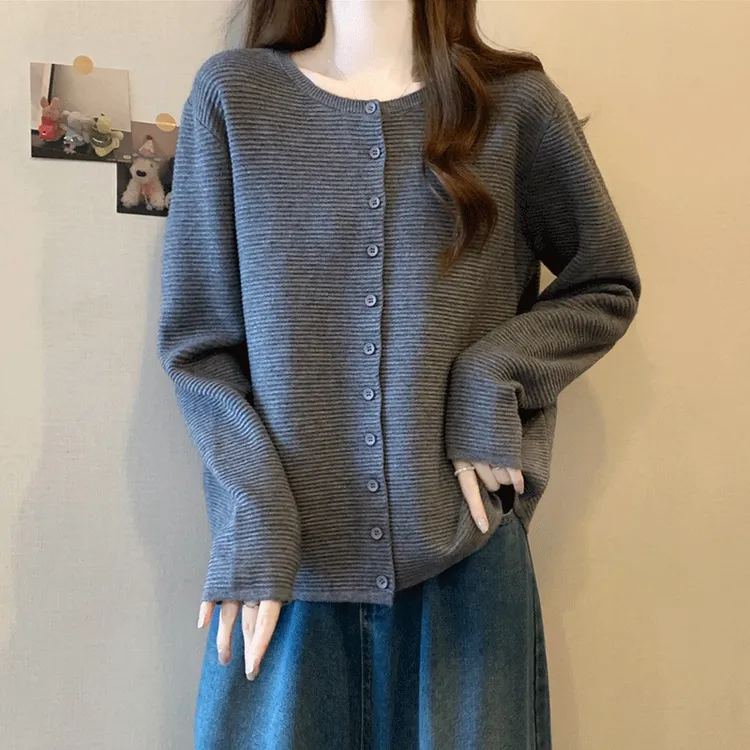 大码女装宽松显瘦2025年洋气新款毛针织衫长袖女胖MM显瘦减龄开衫
