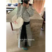 十三行CZ-秋季福秒撞色挂脖一字肩上衣+撞色腰带半裙#30510/32511