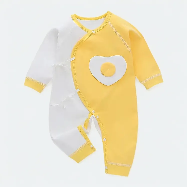 0-5个月蝴蝶衣宝宝春秋衣爬服纯棉衣春秋长袖新生儿婴儿连体衣