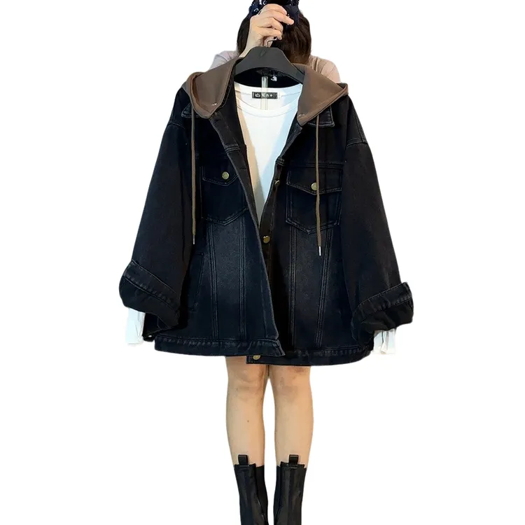 大维罗依LYR欧货加绒可拆卸连帽潮范牛仔外套