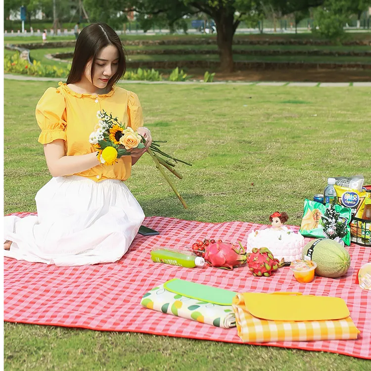 户外野餐垫加厚防水防潮垫春游坐垫地垫野营垫子ins野餐布沙滩垫