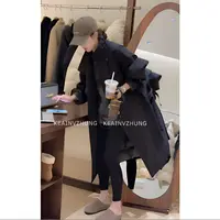 【枫叶】只出不进-韩版收腰新国标90白鹅绒风衣羽绒服（后面）女款   