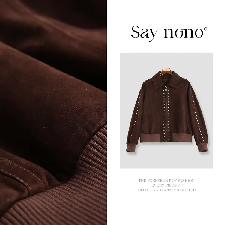 懒猫nono│Saynono 混种头层绒面皮羊皮衣外套/LQ25171