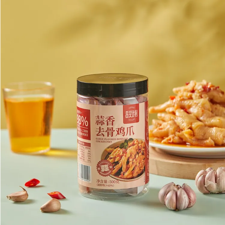 舌尖计划去骨鸡爪蒜香浓郁/酸辣爽口吃肉超满足500g罐*2罐
