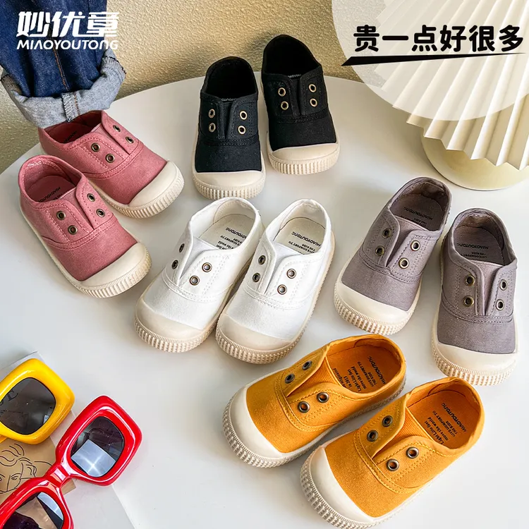 儿童新款布鞋软底帆布鞋男童女童幼儿园小白鞋室内鞋软底宝宝鞋