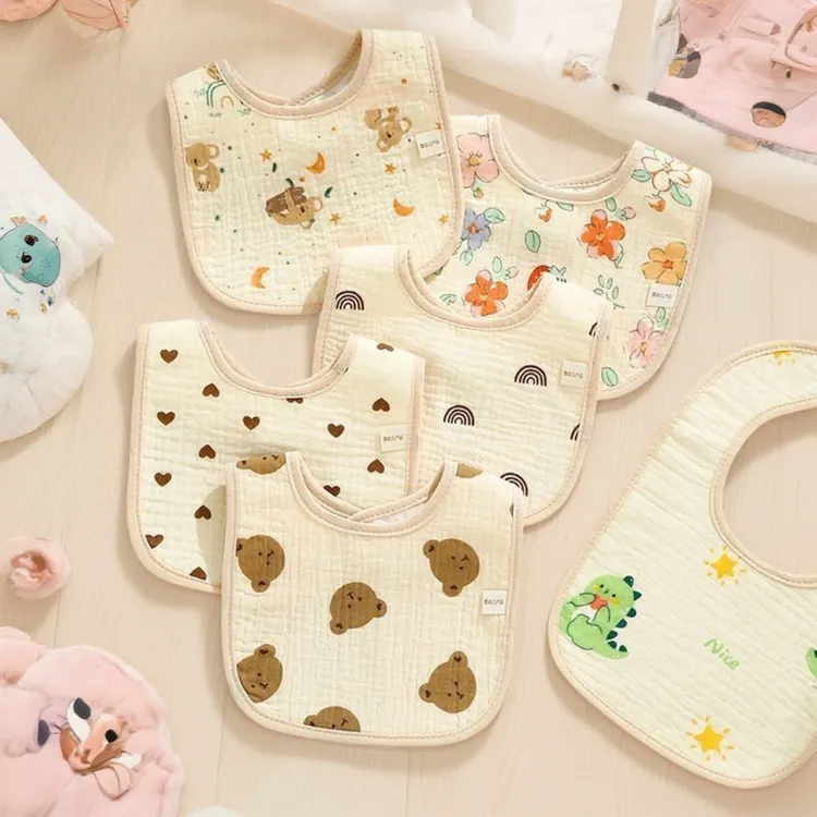 A类纱布 婴儿防水 U型围嘴 宝宝口水巾 吸水防水防吐奶