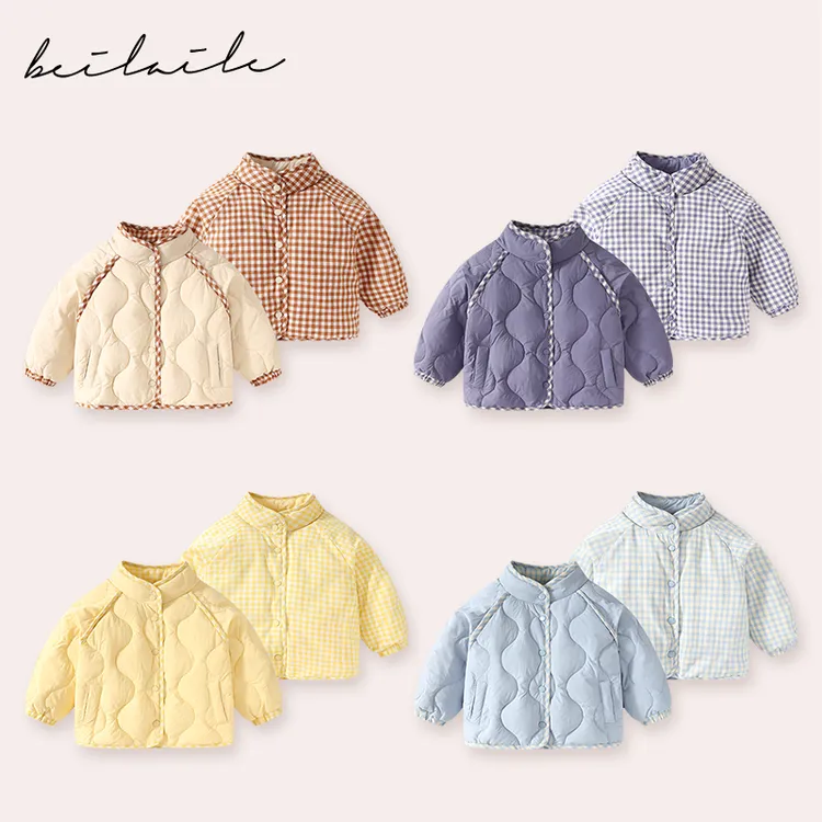 【双面穿三防羽绒服 小洛妈咪】婴儿童羽绒服男女宝宝连帽外套L6