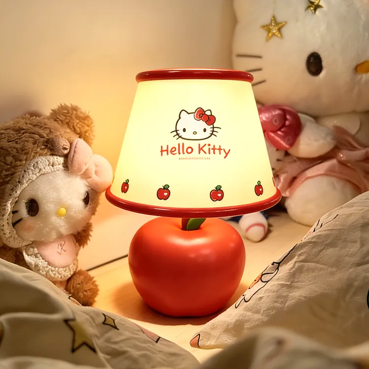 名创优品三丽鸥Kitty红白系列LED苹果小夜灯桌面中秋生日礼物女生