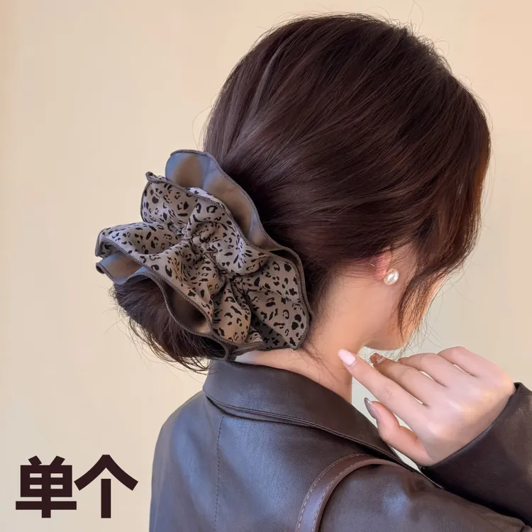 【单个】豹纹美拉德发圈甜美日韩发圈发绳复古秋冬简约手工