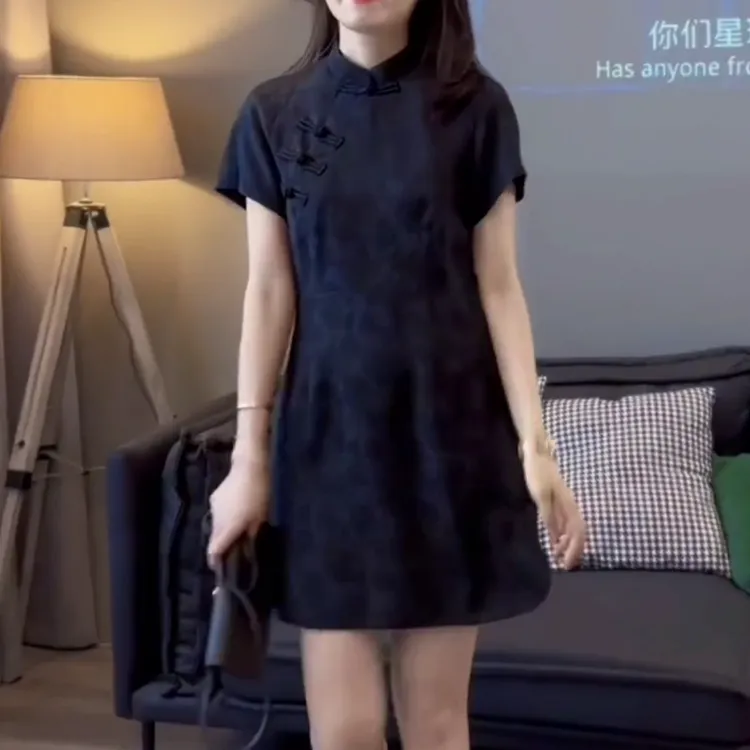 2025夏季新款时尚显瘦气质女士网红休闲洋气法式连衣裙百搭D6293