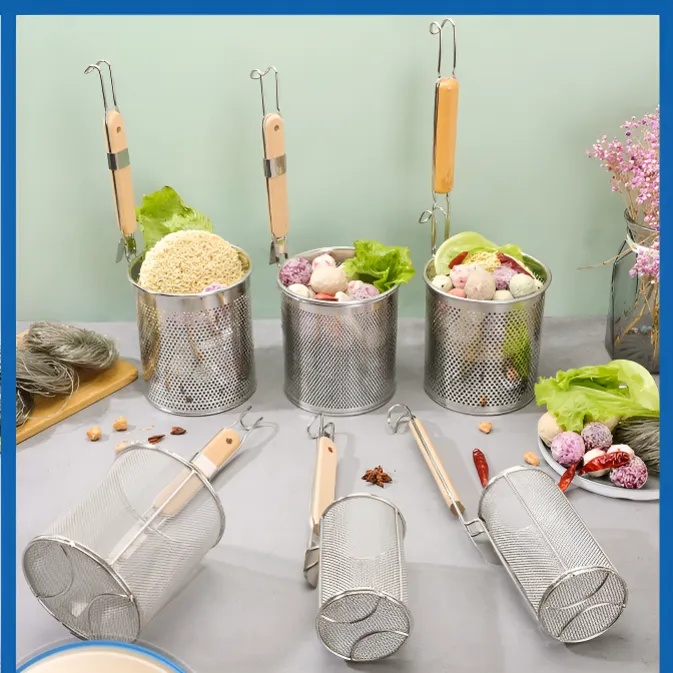 不锈钢粉篱麻辣烫漏筐捞面大漏勺烫菜煮面漏网烫粉捞粉煮面篓子
