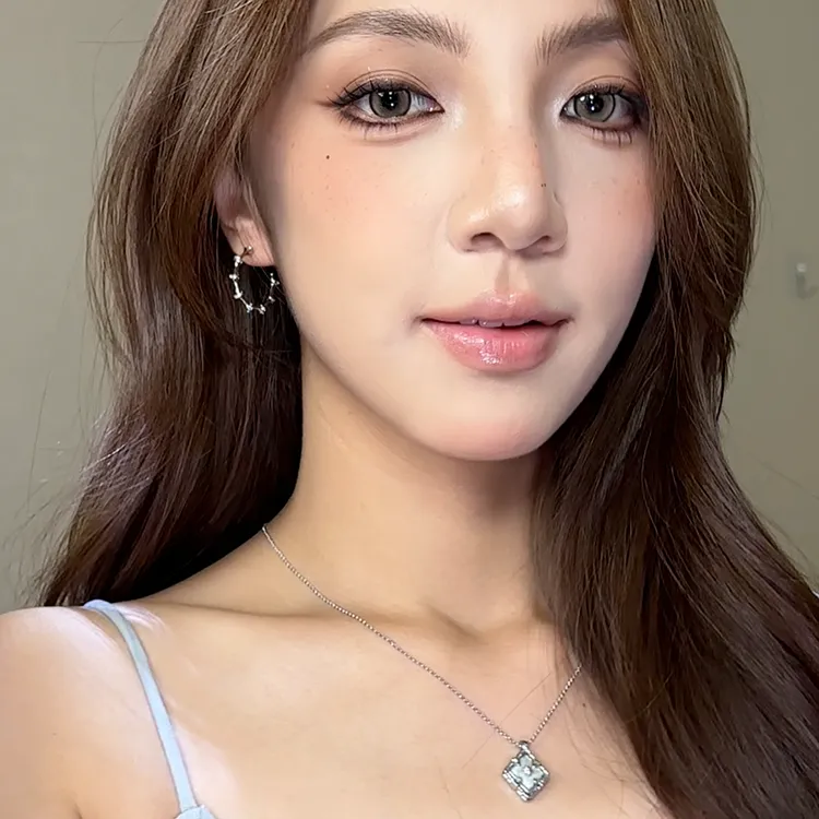 合金无非金属耳饰 竹节设计耳圈气质百搭耳环女小众时尚耳钉2025