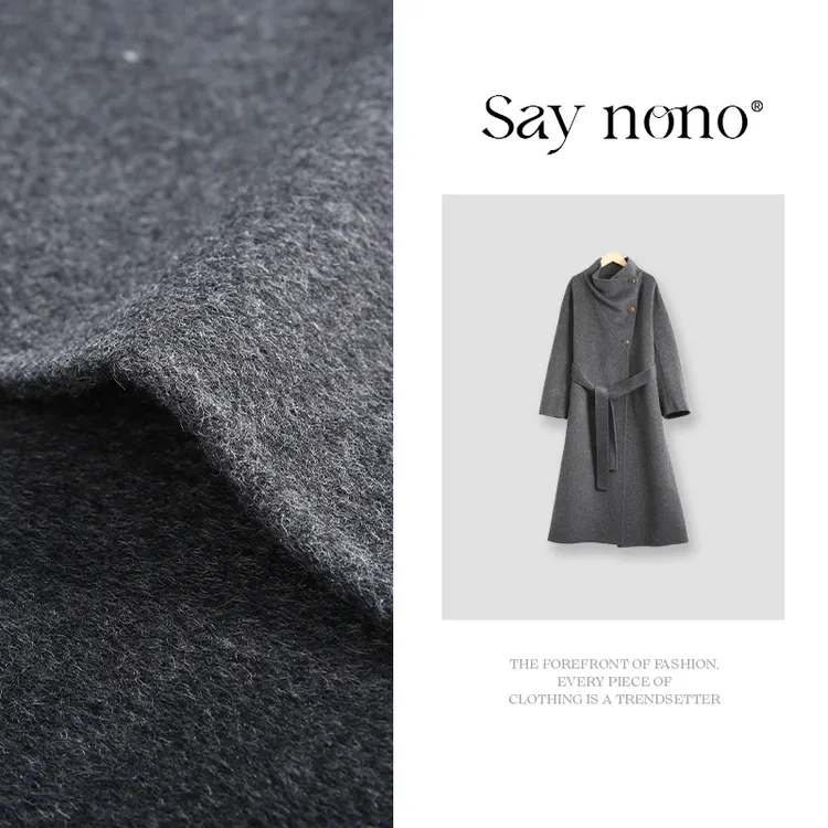 懒猫nono│Saynono 立领3粒扣牦牛绒长款大衣/XXMJS6603