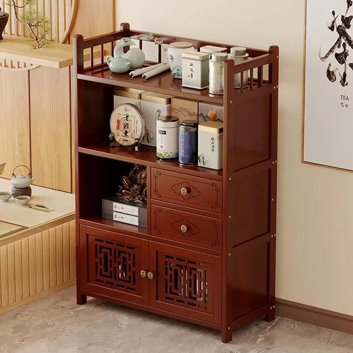 新中式博古架2025新款茶具茶叶茶柜置物架茶室置物柜茶架子收纳柜