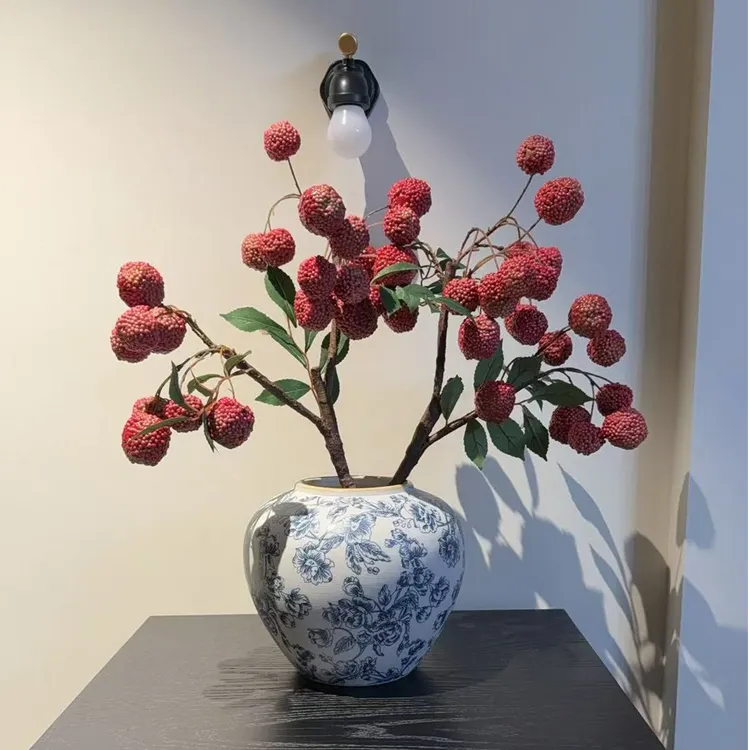 掬涵【推荐】仿真荔枝寓意励志果实插花艺术装饰客厅餐厅桌面装饰