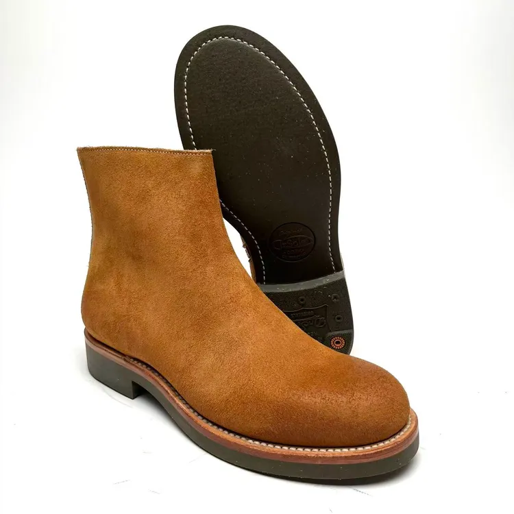 切尔西靴 头层翻毛牛皮 固特异工装靴 一脚蹬