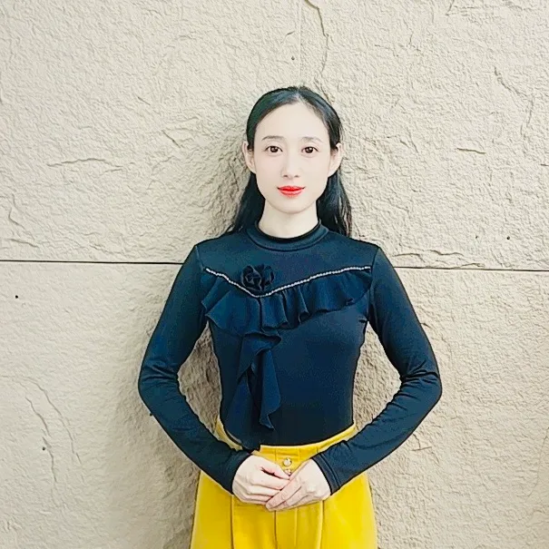 欢舞阁吉特巴摩登交谊舞气质圆领加绒长袖广场舞女上衣服A0820