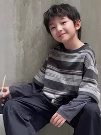 男童长袖t恤2025秋季新款纯棉儿童打底衫男孩条纹假两件韩版上衣