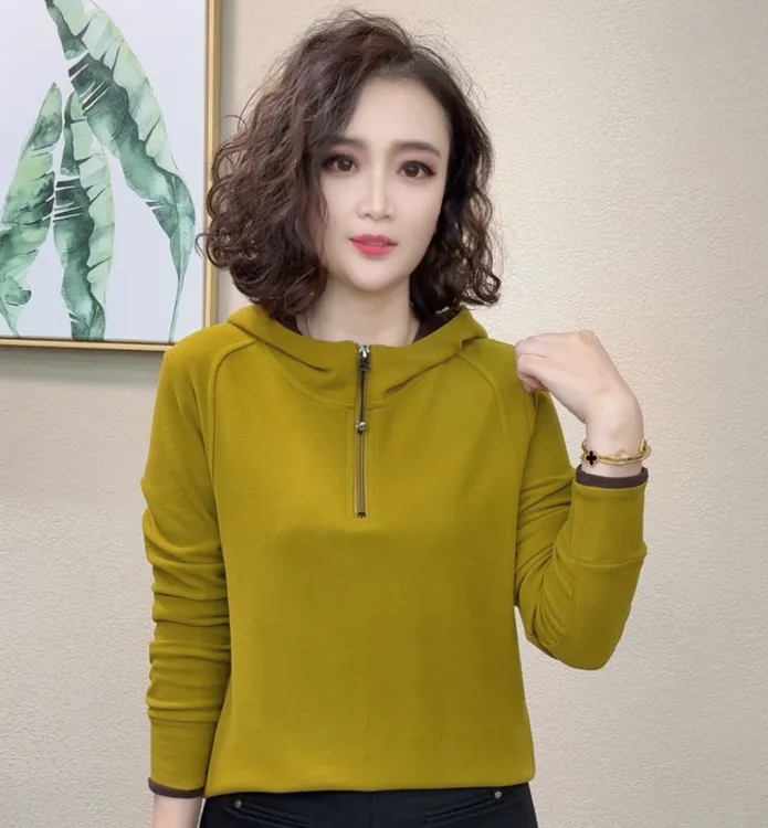 2025秋冬新款打底卫衣连帽显瘦显瘦宽松型百搭上衣卫衣#994471