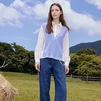 F4896-【町】假两件拼接撞色宽松不规则衬衫上衣女#BXT57S109